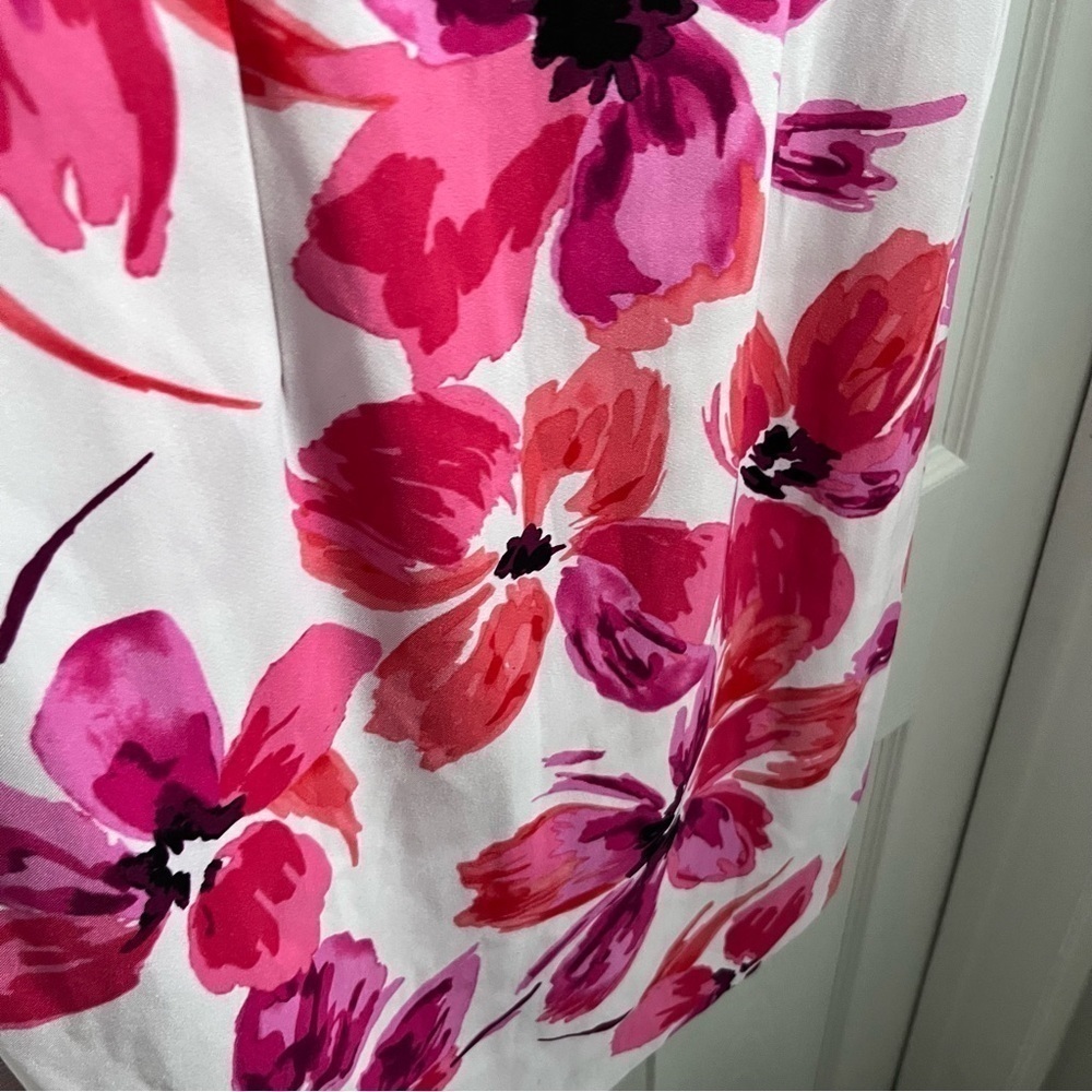 3/25$💥 Mario Serrani Italy dress floral white pink midi classic women 4 small - Picture 3 of 6
